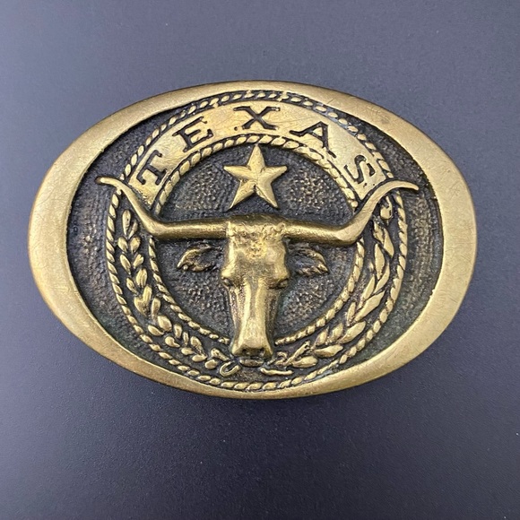 Other - 1977 Texas RARE LONGHORN Brass Belt Buckle